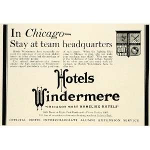  1929 Ad Hotel Windermere Chicago Illinois Accommodation 