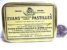 vintage 1920s U.K. medicine Evans Pastilles tin antiseptic lozenges