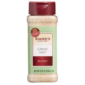 Sauers Garlic Salt, 8.25 Ounce Jars (Pack of 6)  Grocery 
