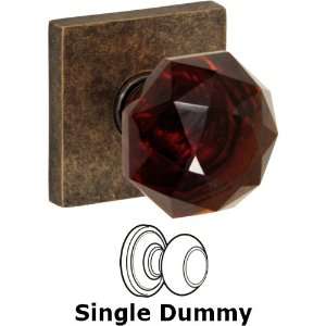  Single dummy amber crystal glass knob with square rose in 