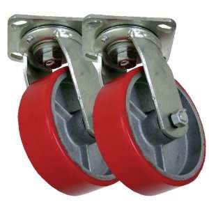   Polyurethane Caster Wheel on Steel Center, Swivel Caster, SET OF 2