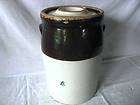ANTIQUE HAND THROWN STONEWARE POTTERY WHITE BROWN BUTTE
