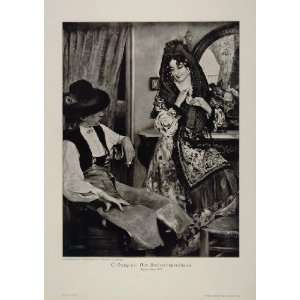 1912 Das Hochzeitsgeschenk C. Vasquez Engraving Print   Original Print