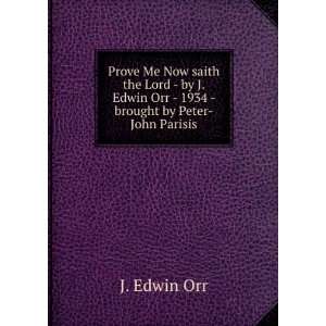   Edwin Orr   1934   brought by Peter John Parisis J. Edwin Orr Books