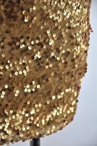 GOLD ALL OVER SEQUiN EVENiNG V NECK MiNi DRESS SEXY CROP SLiM PARTY 