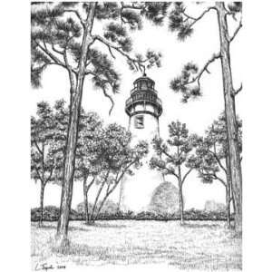  Matted Print   Amelia Island Lighthouse