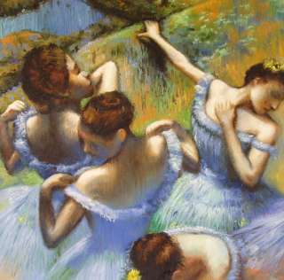 Blue Dancers Edgar Degas, Impressionist Reproduction.  