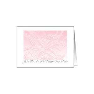  Vow Renewal Invitation Embossed Look Pink Lily Card 