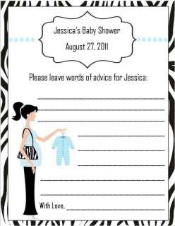 24 Zebra Mod Mom Baby Shower Advice Cards  