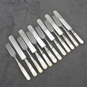  Pearl Handle by American Silver Co. Dinner Forks & Knives 