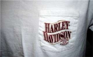 HARLEY DAVIDSON MOTORCYCLE T SHIRT WASILLA, ALASKA WHITE DENALI HARLEY 