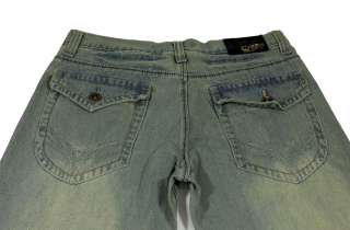 Mens NBN Gear Jeans Washed Out Vintage 36x32  