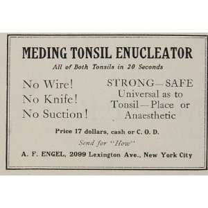   Enucleator A. F. Engel Medical   Original Print Ad