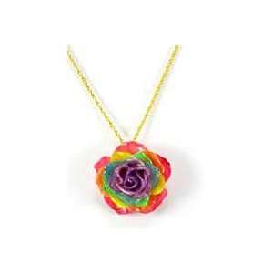  REAL FLOWER Gypsy Rose Pendant Necklace Blossom Chain 