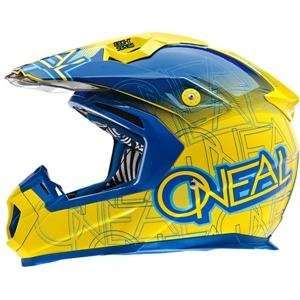  ONeal Racing 8 Series Mixxer Helmet   Large/Yellow/Blue 