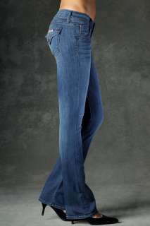 New Womens Hudson Beth Baby Boot Jeans Flap sz 28 Blue  