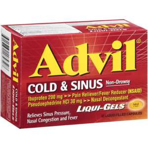 Advil Cold & Sinus   20 liqui gels   $17.80  