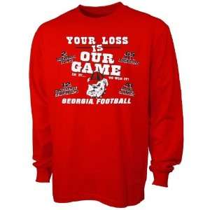  Georgia Bulldogs Red Our Game Long Sleeve T shirt Sports 