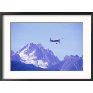  Aircraft in Flight Over Mountain, Haines, Alaska Framed 