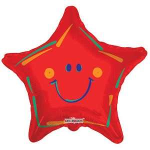  18 Sv Red Smiley Star Balloon Toys & Games