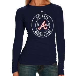  Atlanta Braves Womens Navy Pro Sports Long Sleeve T Shirt 