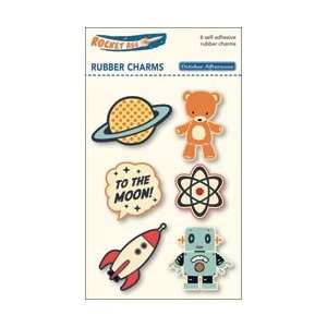   Rocket Age Rubber Charms 6/Pkg ; 3 Items/Order Arts, Crafts & Sewing