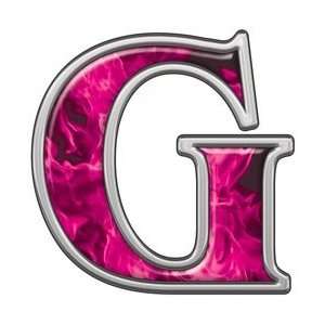  Reflective Letter G with Inferno Pink Flames   12 h 