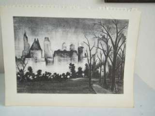 Vintage Central Park at Night Adolf Dehn Print 4835  