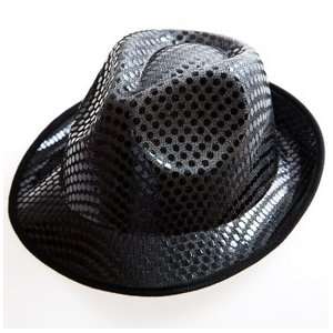  Black Faux Sequin Fedora Toys & Games