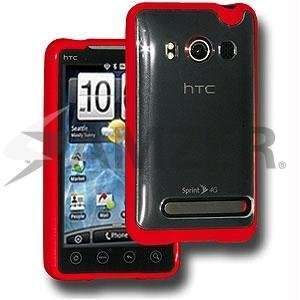  New Amzer TPU Hybrid Case   Red For HTC EVO 4G easy 