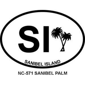 Sanibel Island Palm Trees Oval Bumper Sticker