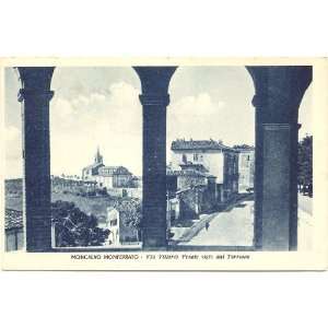 1950s Vintage Postcard Via Vittorio Veneto Moncalvo Monferrato Italy
