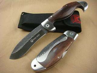 Boda Handmade Folding Pocket Hunting Knife Wood Handle  