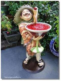 Mexican Tequila Margarita Glass BUTLER statue bars taverns Decor man 