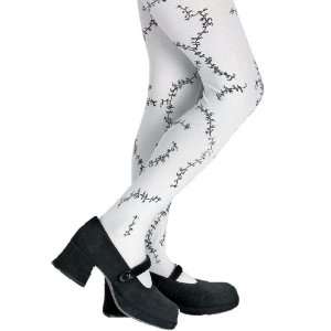 com Lets Party By Disguise Inc Stitched (White) Child Tights / White 