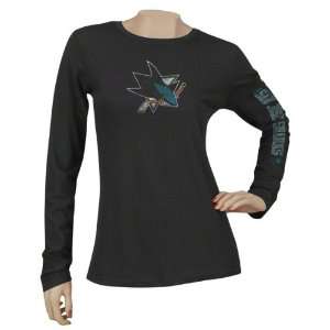  San Jose Sharks Womens Ginormous Logo Long Sleeve T Shirt 