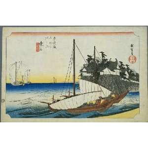   Ando Hiroshige   24 x 16 inches   42nd station, Kuwana