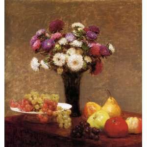   and Fruit on a Table Henri Fantin Latour Hand Pa