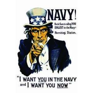     enlist in the Navy   12x18 Framed Print in Black Frame (17x23 fini