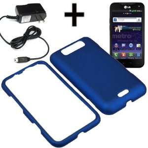   MetroPCS LG Connect 4G MS840 + Travel Charger Blue Cell Phones
