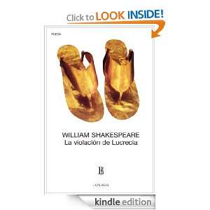 La violación de Lucrecia (Spanish Edition) William Shakespeare 
