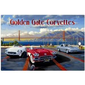 Golden Gate Corvettes Automotive Metal Sign   Victory Vintage Signs