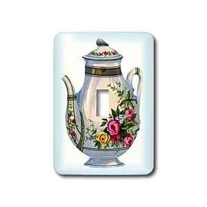  Florene Vintage   Victorian Floral Teapot   Light Switch 