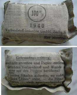   1944 GERMAN ELITE WAFFEN RZM MEDIC FIRST AID BAG w/EQUIPMENT. V.RARE