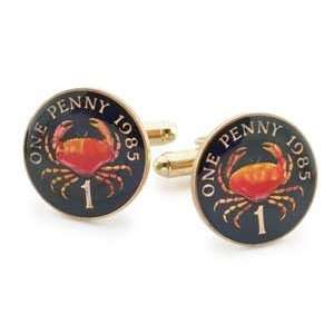  Silver Star Guernsey Crab Penny Cufflinks Sports 