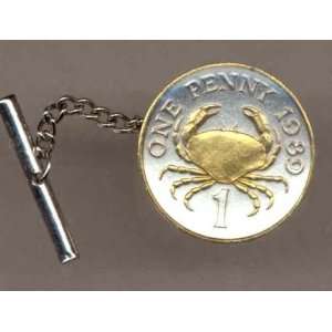  Guernsey Penny Crab Two Tone Gold on Silver World Coin 