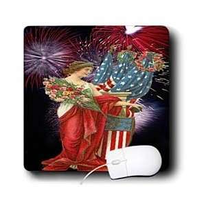   Patriotic   Vintage Lady and Fireworks   Mouse Pads Electronics