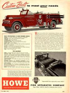 AIKEN HAS CUSTOM BUILT HOWE FIRE PUMPER 1956 AD  