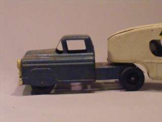 Vintage Toy Pressed Steel Semi Truck Car Carrier AUTO TRANSPORT, Louis 