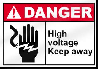 High Voltage Keep Away Danger Sign  
